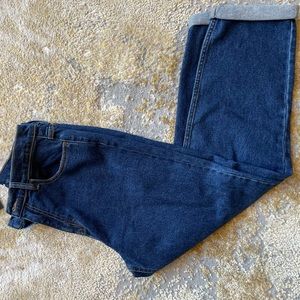 Dark denim, high-rise mom Jean